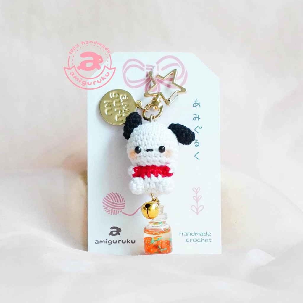 White Puppy Amigurumi Keychain