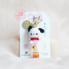 White Puppy Amigurumi Keychain