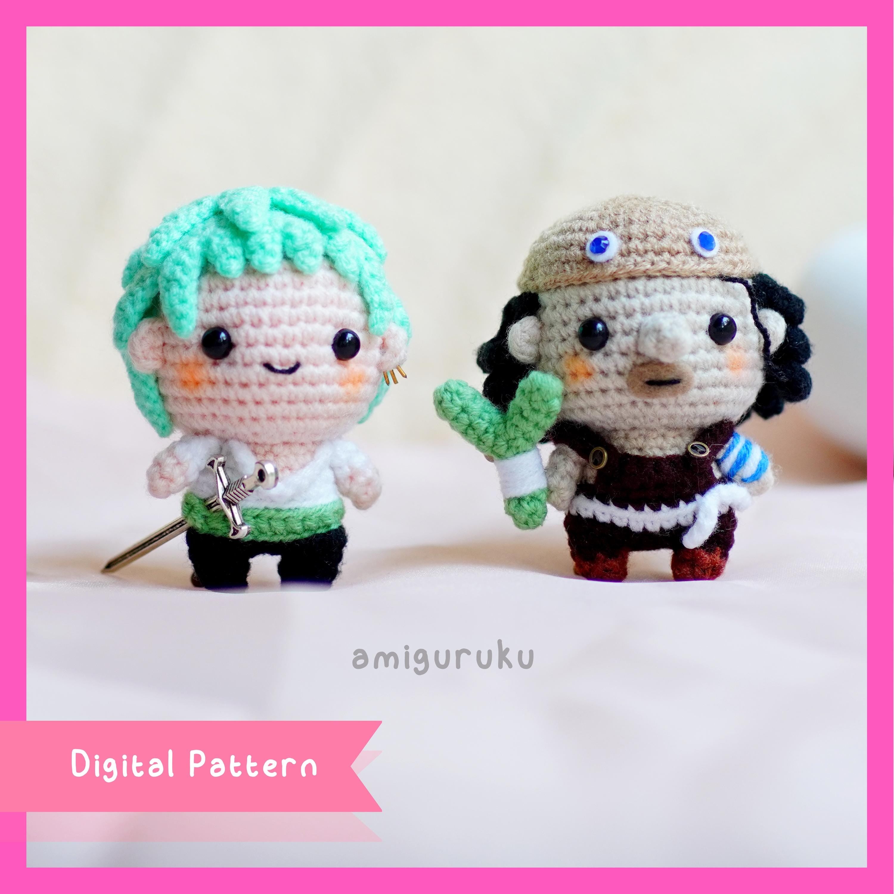 Green Hair Swordman and Curly Pirate Crochet Pattern – Amiguruku