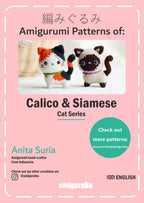 Calico and Siamese Cat Amigurumi Crochet Pattern
