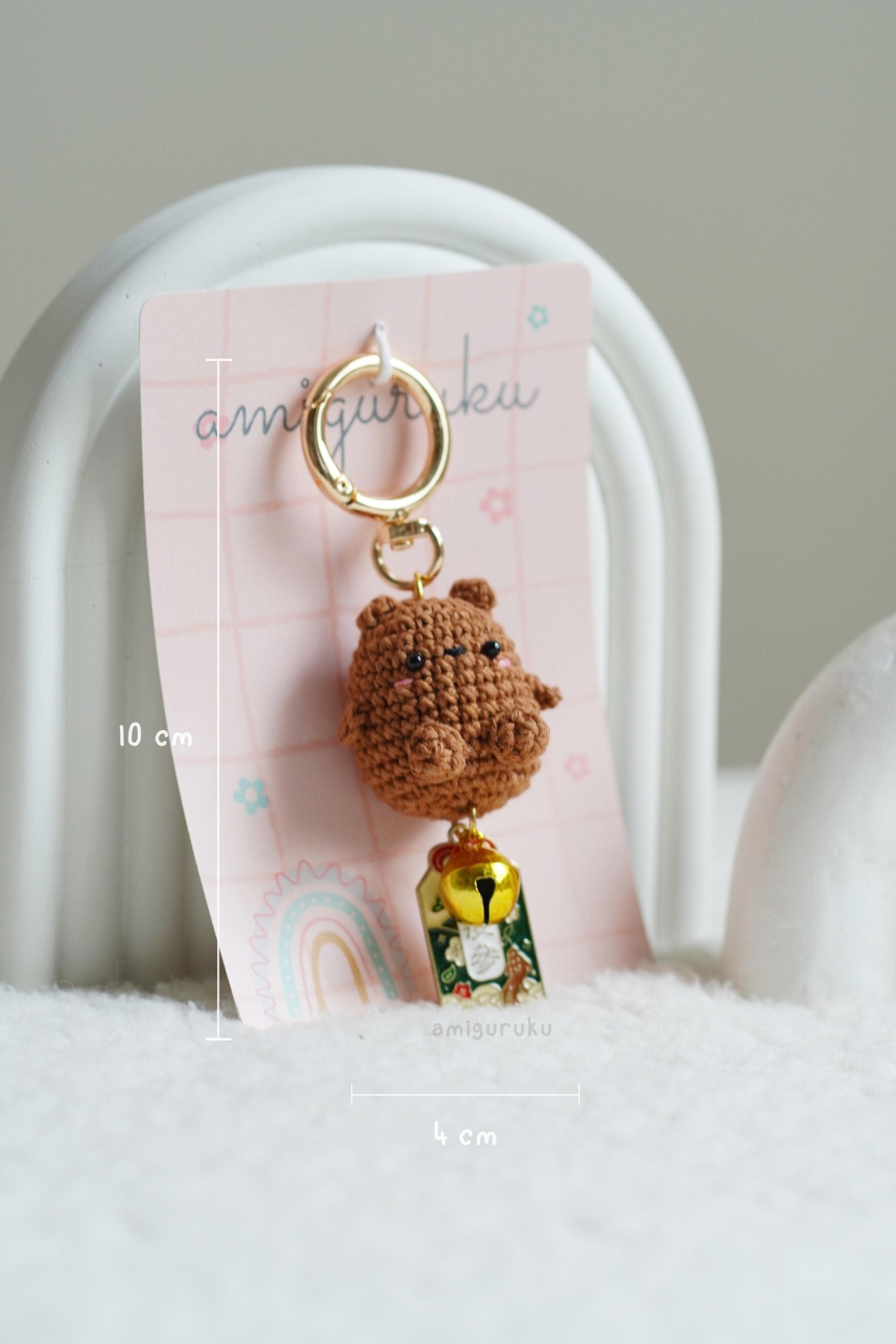 SET of 3 Amigurumi Crochet Keychain Three Little Bears (Actual Keychains)