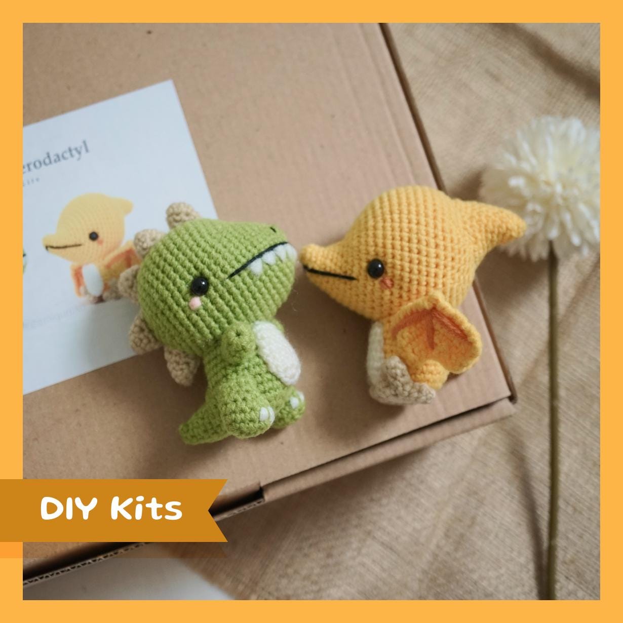 Trex and Pterodactyl Amigurumi DIY Kit