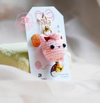 Pink Jiggly Monster Amigurumi Keychain