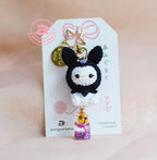 Goth Bunny Amigurumi Keychain