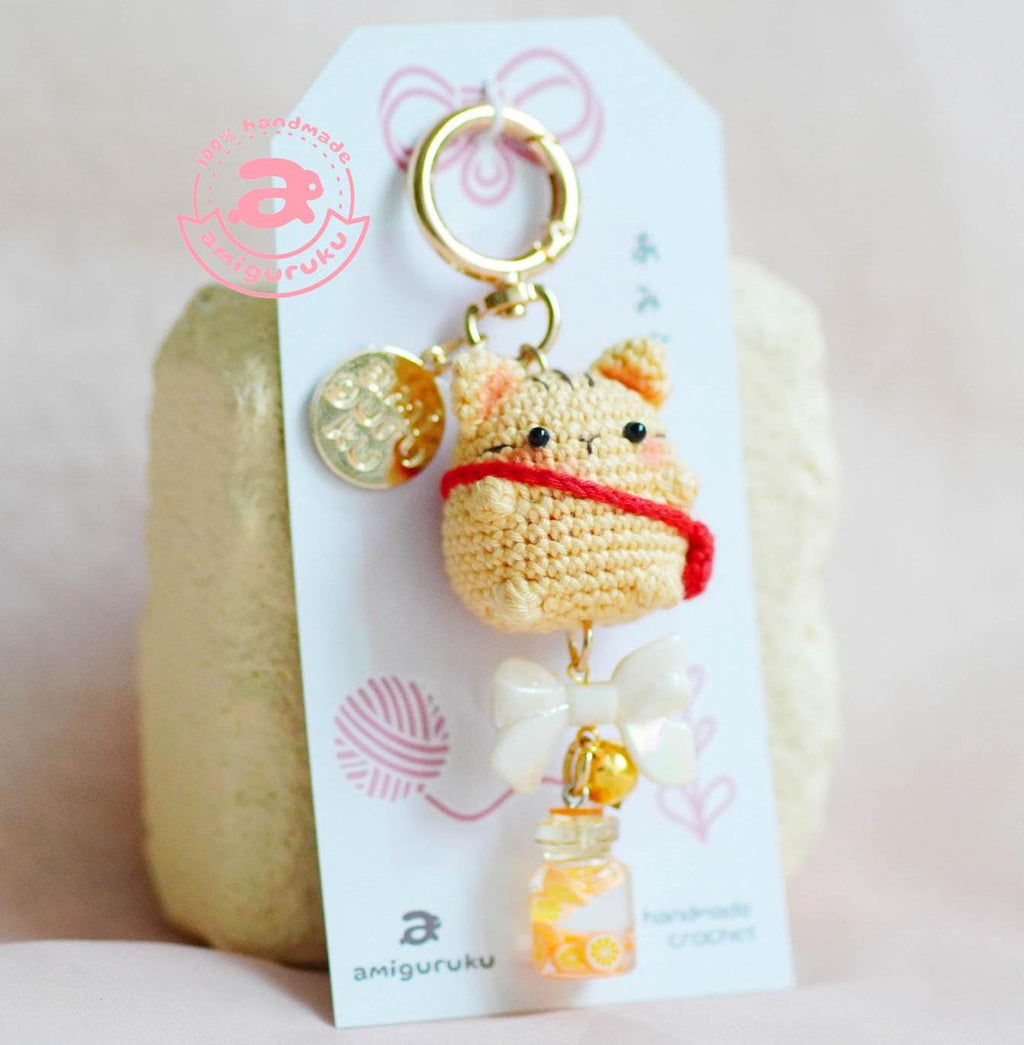 Sling Bag Cat Amigurumi Keychain