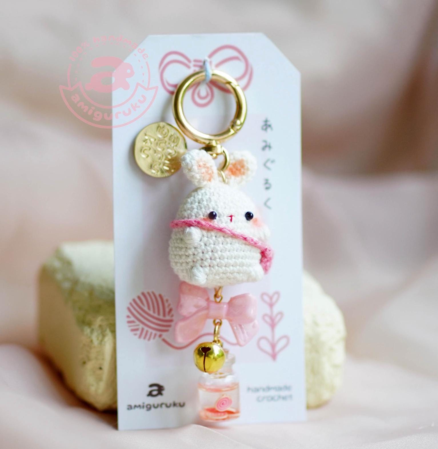 Sling Bag Bunny Amigurumi Keychain