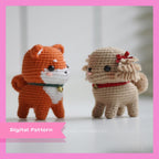 Poodle and Shiba Inu Puppy Amigurumi Crochet Pattern