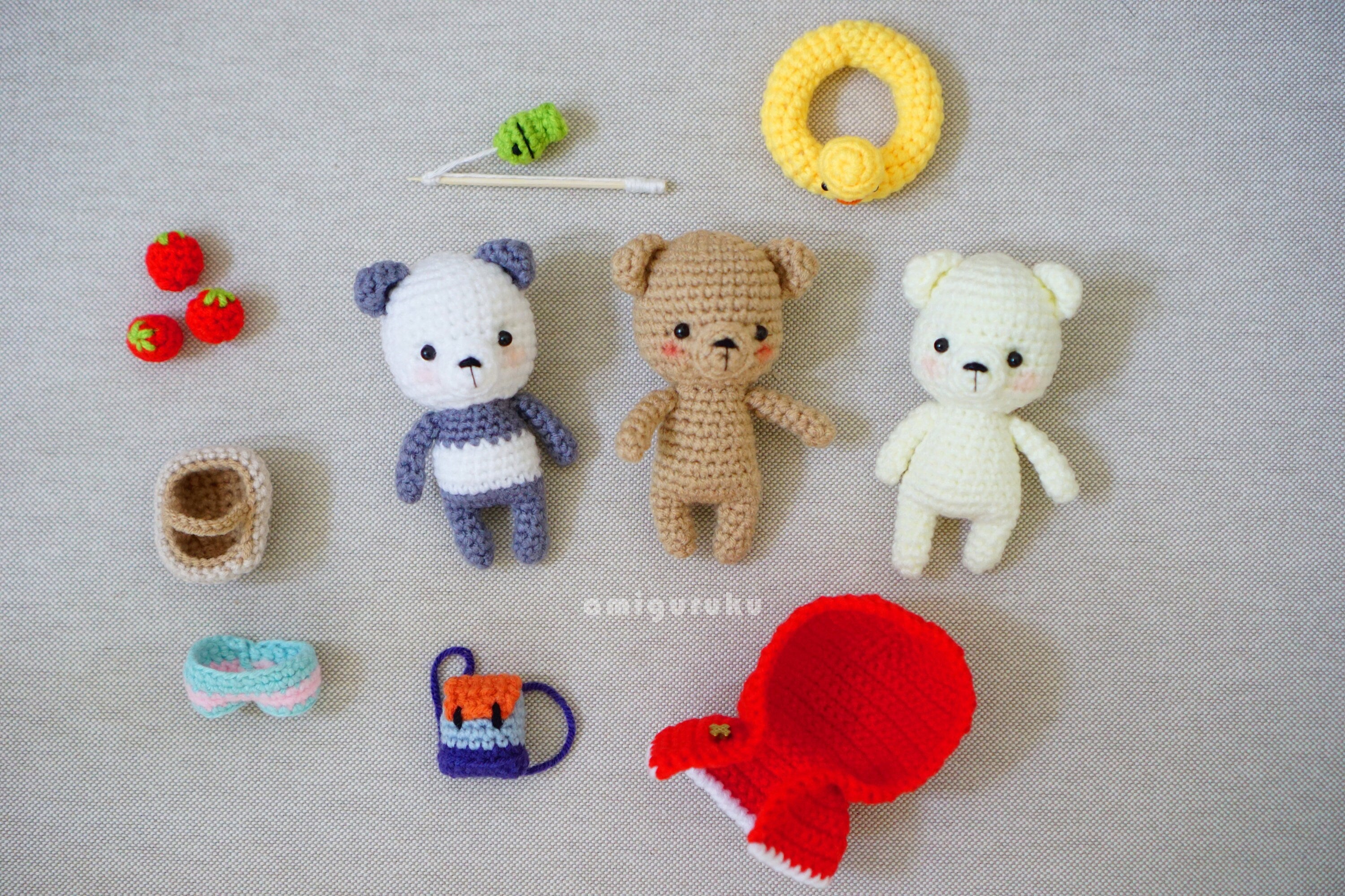 Picnic Bears Amigurumi Crochet Pattern