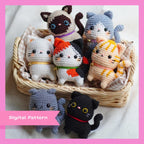 4+1 in 1 Cat Pattern: Calico, Siamese, Tabby, Bicolor