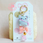 Sling Bag Cat - Gray Amigurumi Keychain
