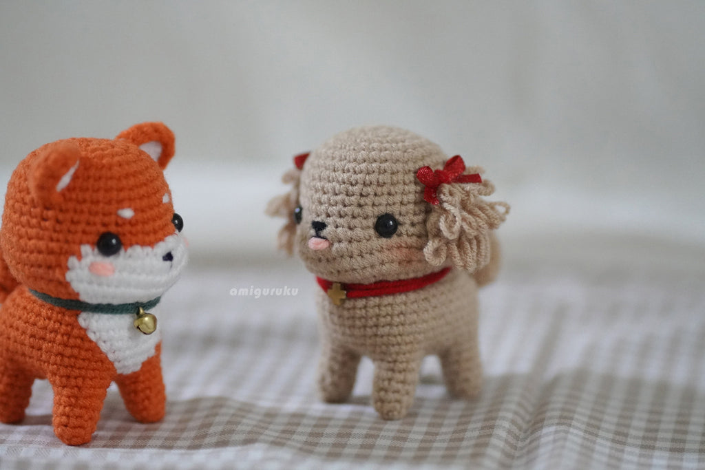 Poodle and Shiba Inu Puppy Amigurumi Crochet Pattern
