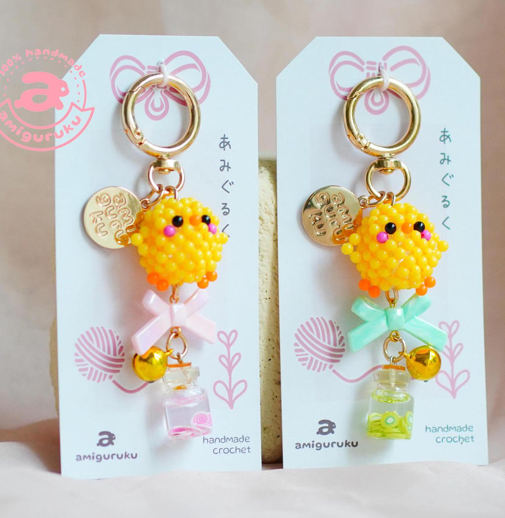 Yellow Chick - Beads Amigurumi Keychain