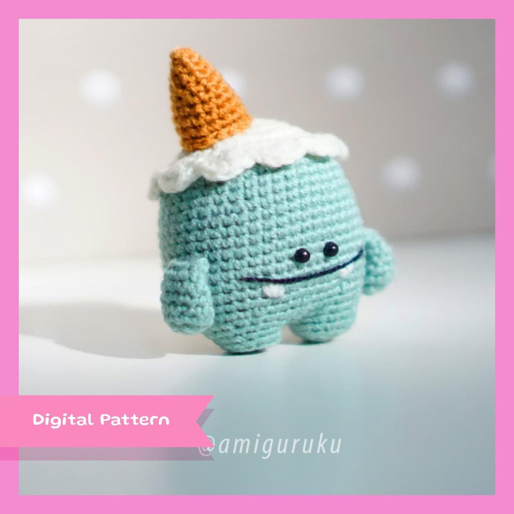 Ice Cream Monster Yeti Amigurumi Crochet Pattern