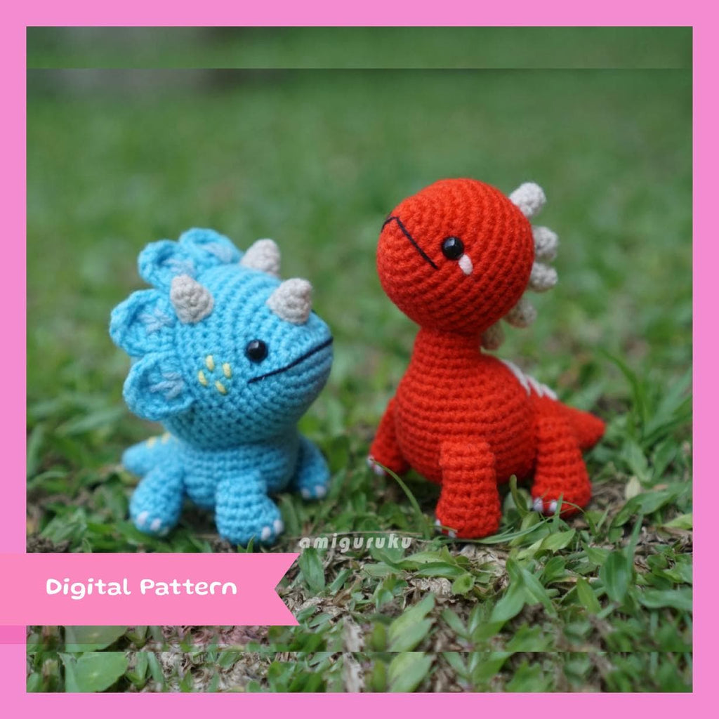 Triceratops & Amargasaurus Amigurumi Crochet Pattern