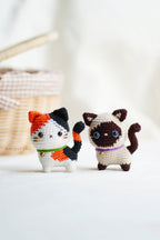 Calico and Siamese Cat Amigurumi Crochet Pattern