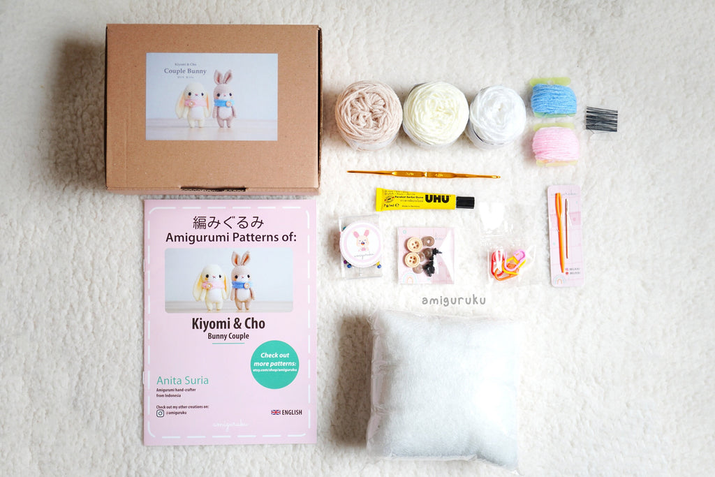 Couple Bunny Kiyomi and Cho - DIY Crochet Kits