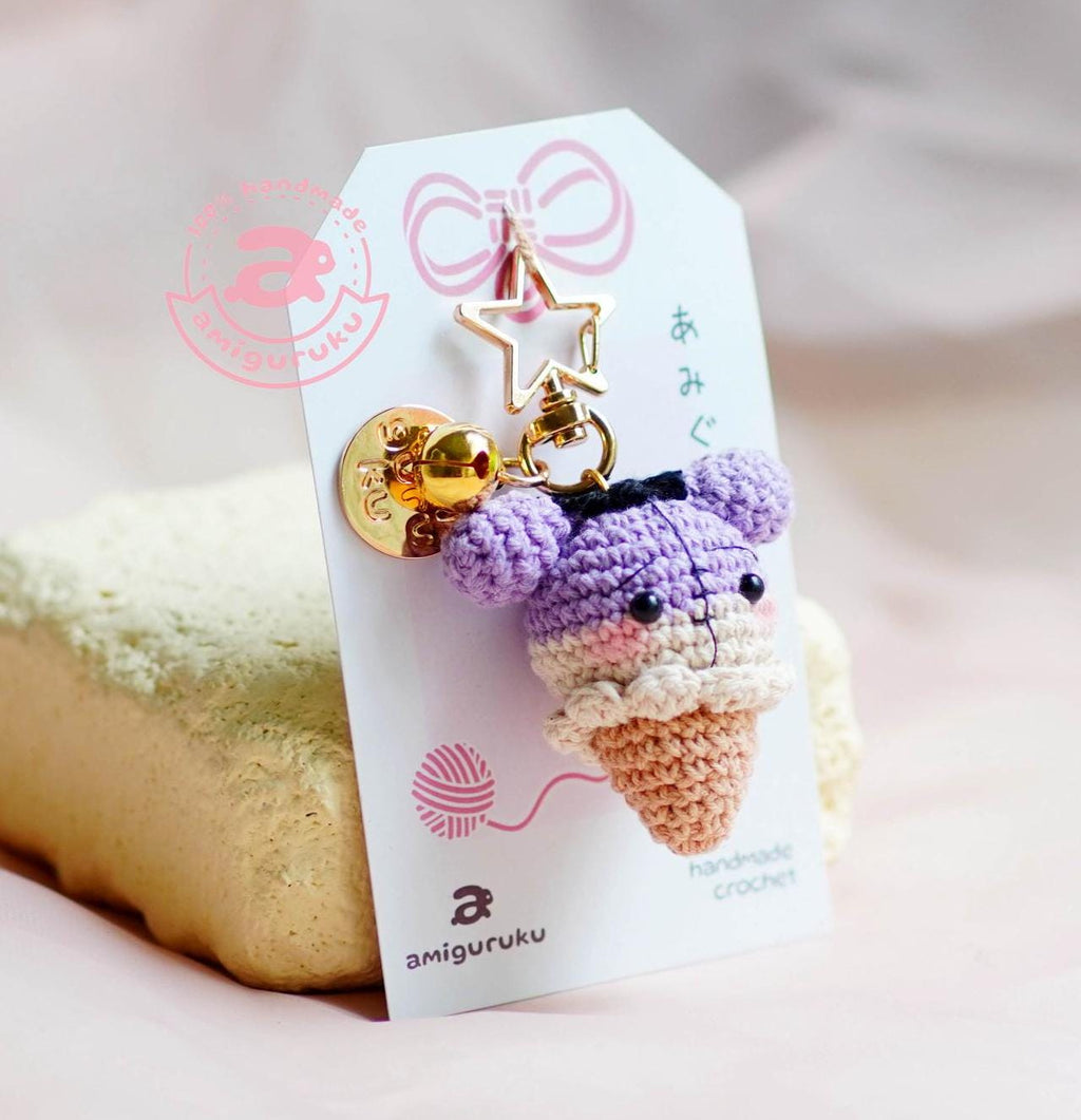 Ice Cream Eeyore Amigurumi Keychain