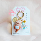 Otter with Fish Amigurumi Keychain