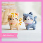 Striped Tabby and Bicolor Cat Amigurumi Crochet Pattern