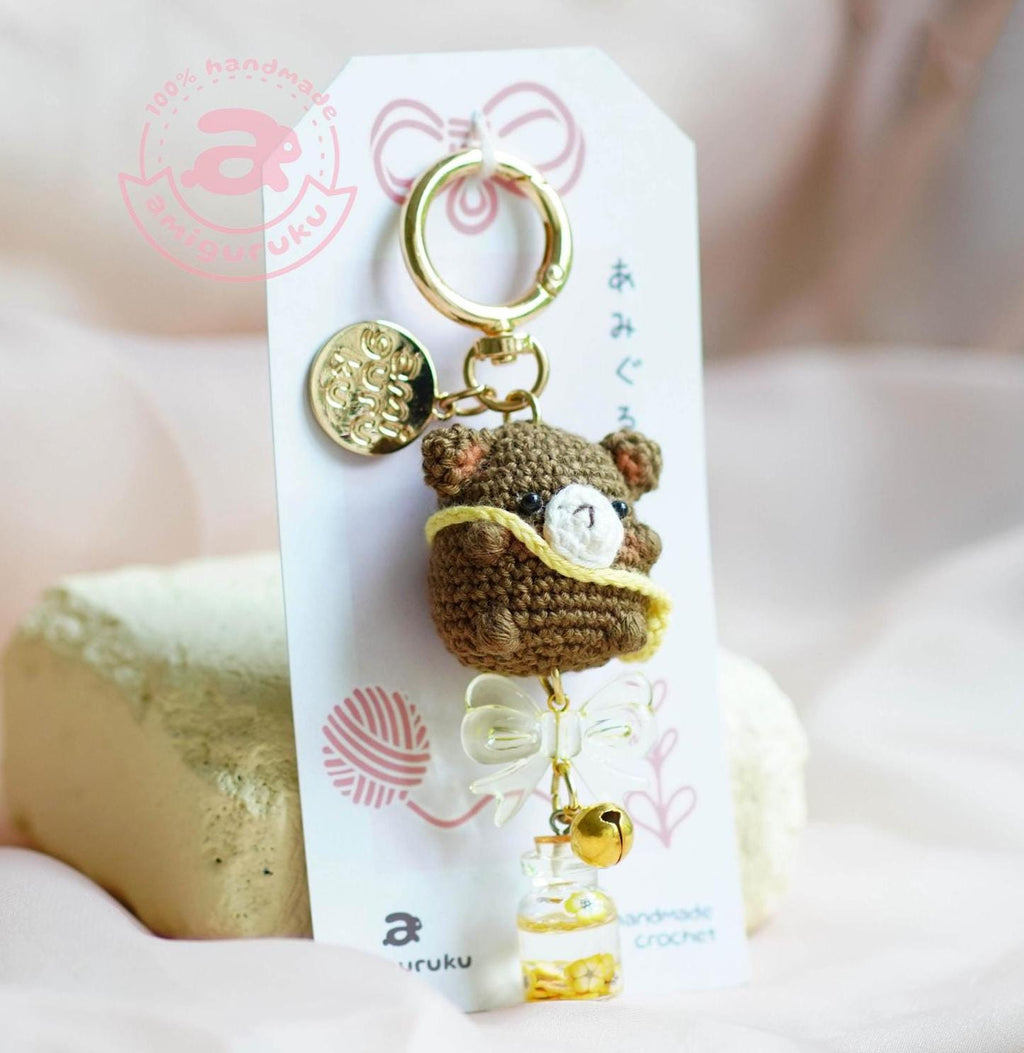 Sling Bag Brown Bear Amigurumi Keychain