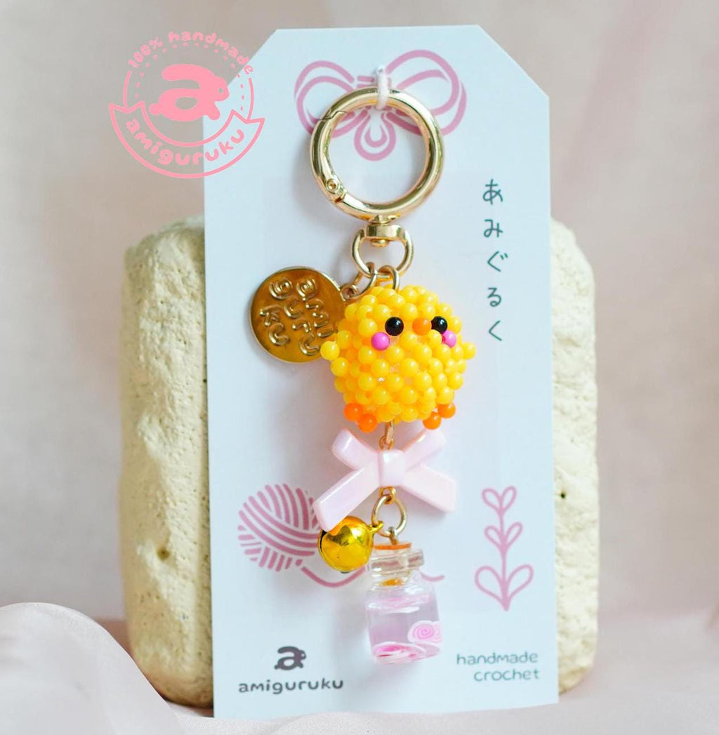 Yellow Chick - Beads Amigurumi Keychain