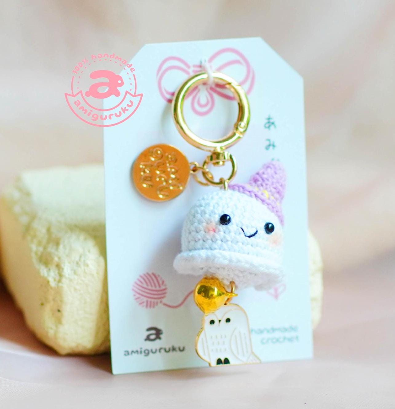 Cute Ghost Amigurumi Keychain