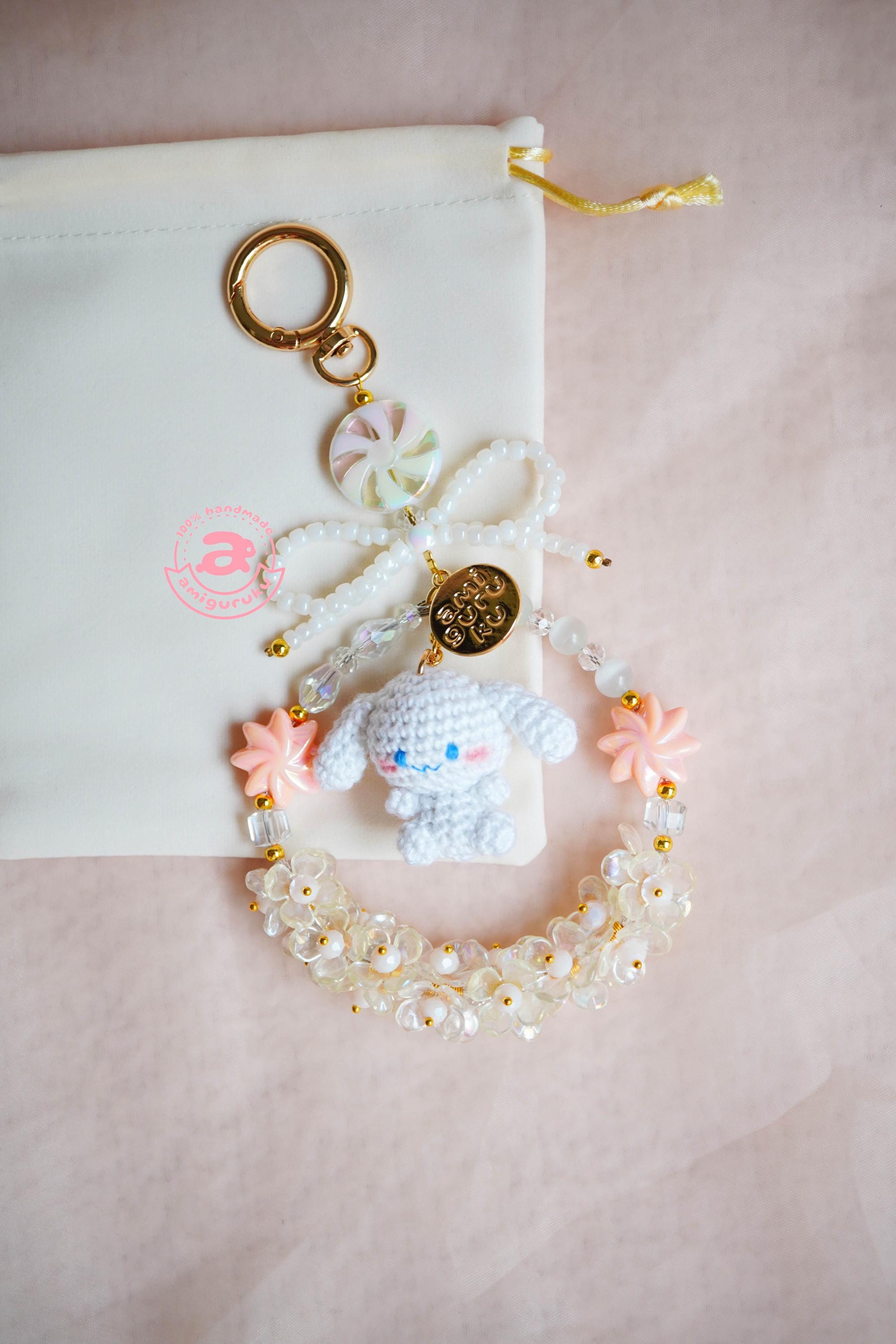 Kawaii White Puppy - Bagcharm