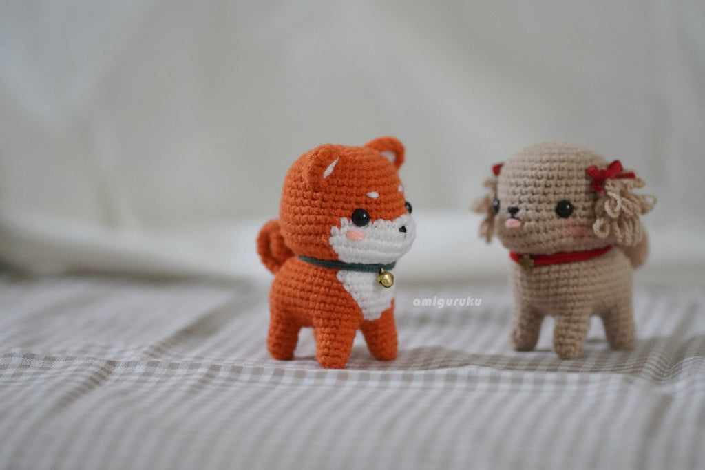 Poodle and Shiba Inu Puppy Amigurumi Crochet Pattern