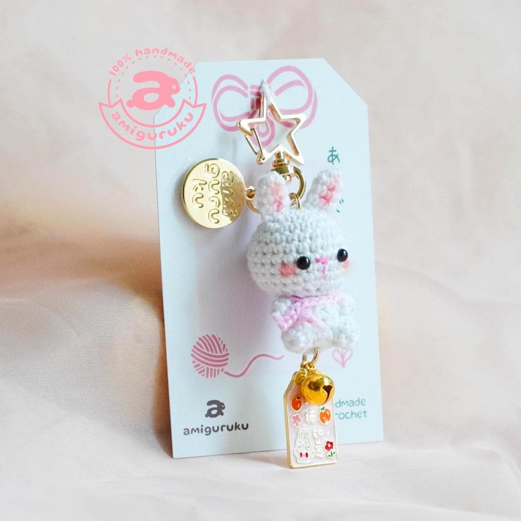 White Rabbit Amigurumi Keychain