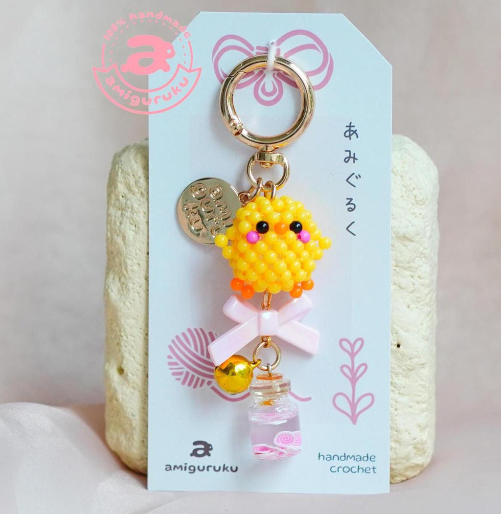 Yellow Chick - Beads Amigurumi Keychain