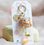 Sling Bag Beige Bear Amigurumi Keychain