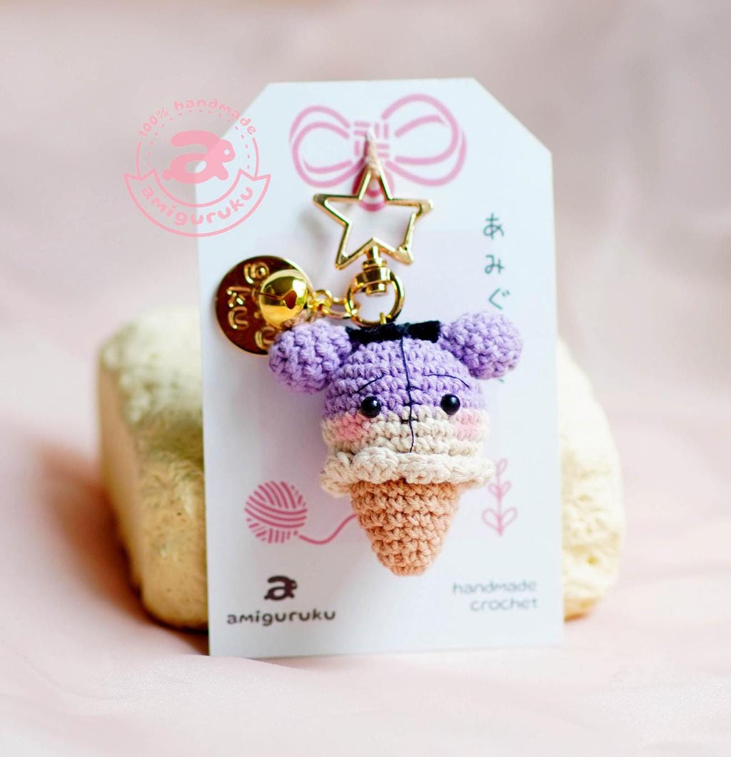 Ice Cream Eeyore Amigurumi Keychain