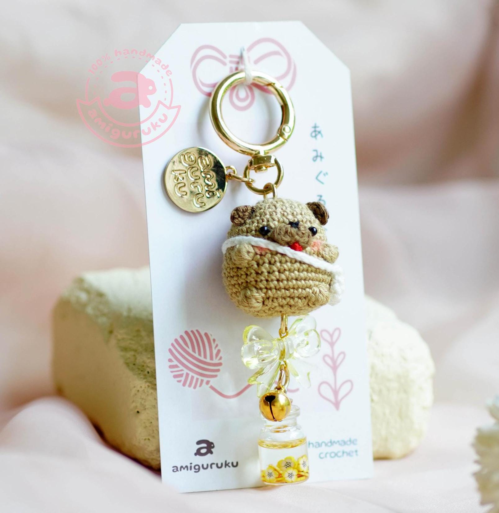 Sling Bag Pug Amigurumi Keychain