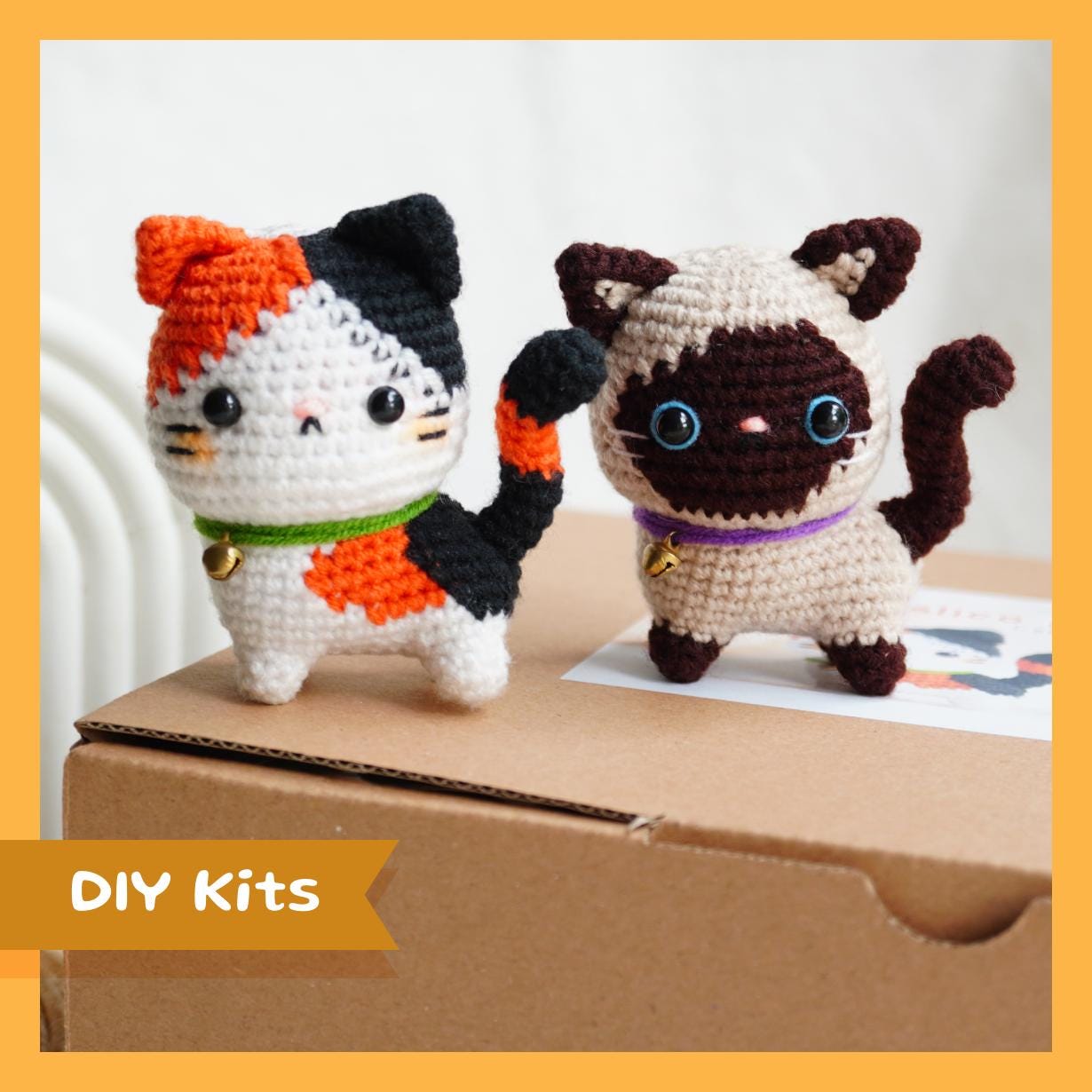 Calico and Siamese Cat Amigurumi DIY Kit – Amiguruku