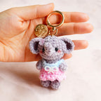 Woodland Velvet Elephant - Amigurumi Keychain