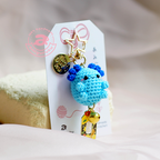 Blue Axolotl Amigurumi Keychain