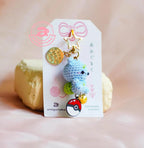 Green Leaf Monster Amigurumi Keychain