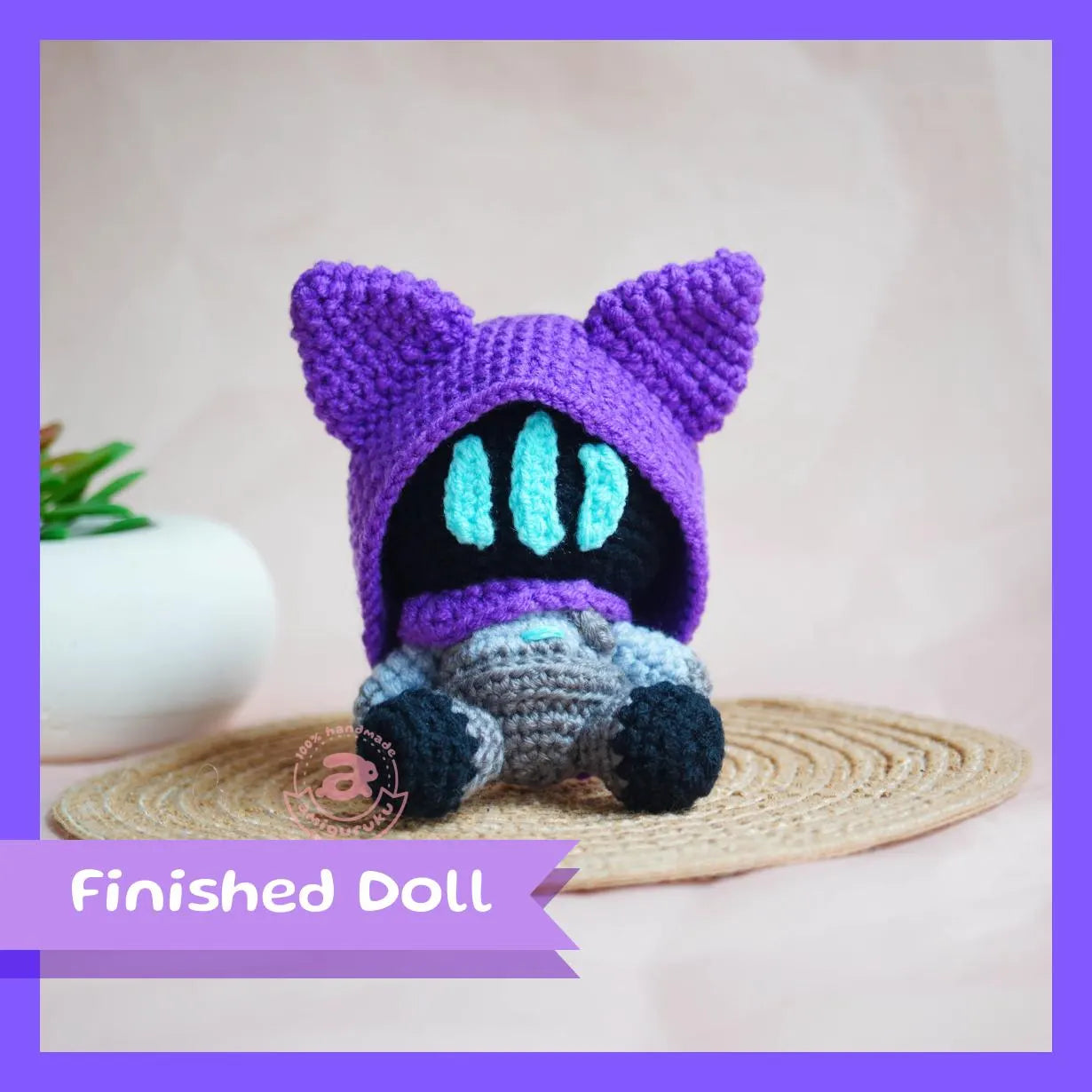Hooded Shadow Amigurumi Doll