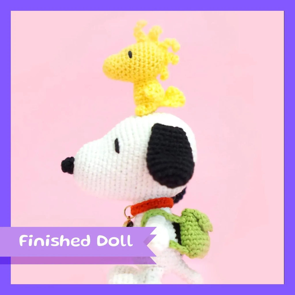 Beagle & Yellow Bird Amigurumi Doll