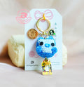 Blue Fire Spirit Amigurumi Keychain
