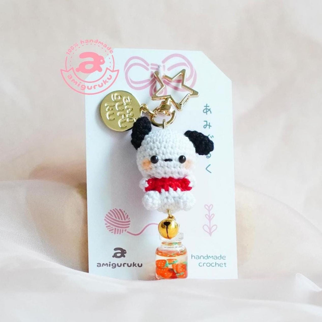 White Puppy Amigurumi Keychain