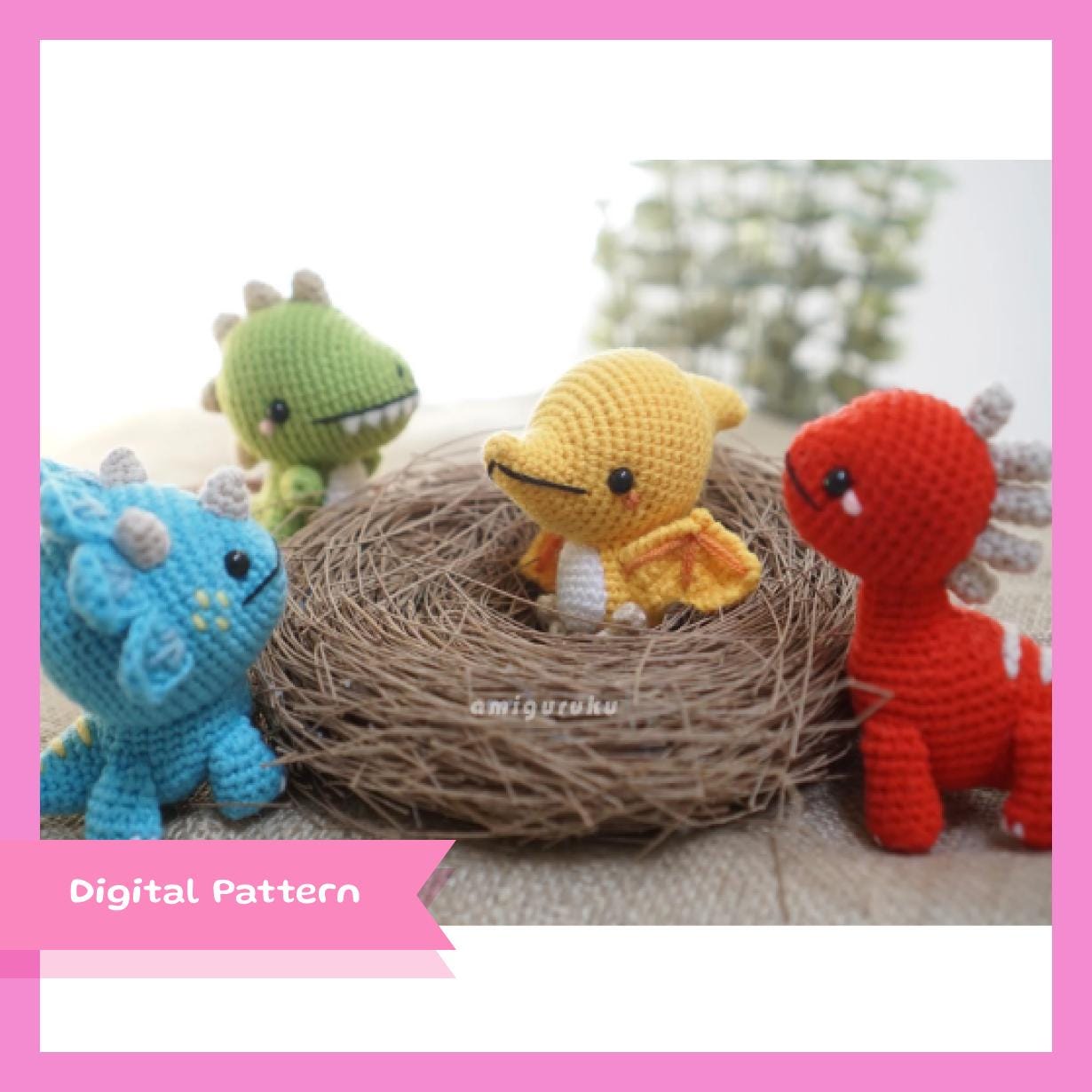 Amiguruku Dinosaur: T-Rex, Pterodactyl, Triceratops, Amargasaurus