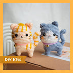 Striped Tabby and Bicolor Cat Amigurumi DIY Kit