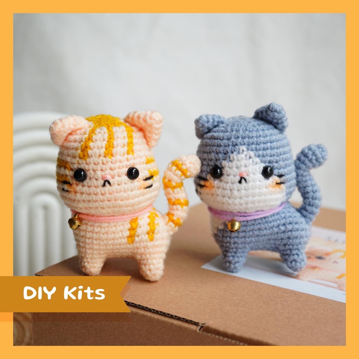 Striped Tabby and Bicolor Cat - DIY Crochet Kits
