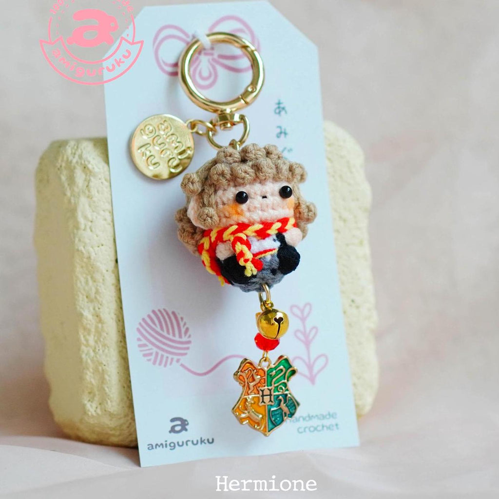 Brilliant Bookworm Amigurumi Keychain