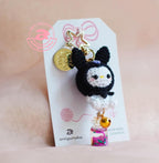 Goth Bunny Amigurumi Keychain