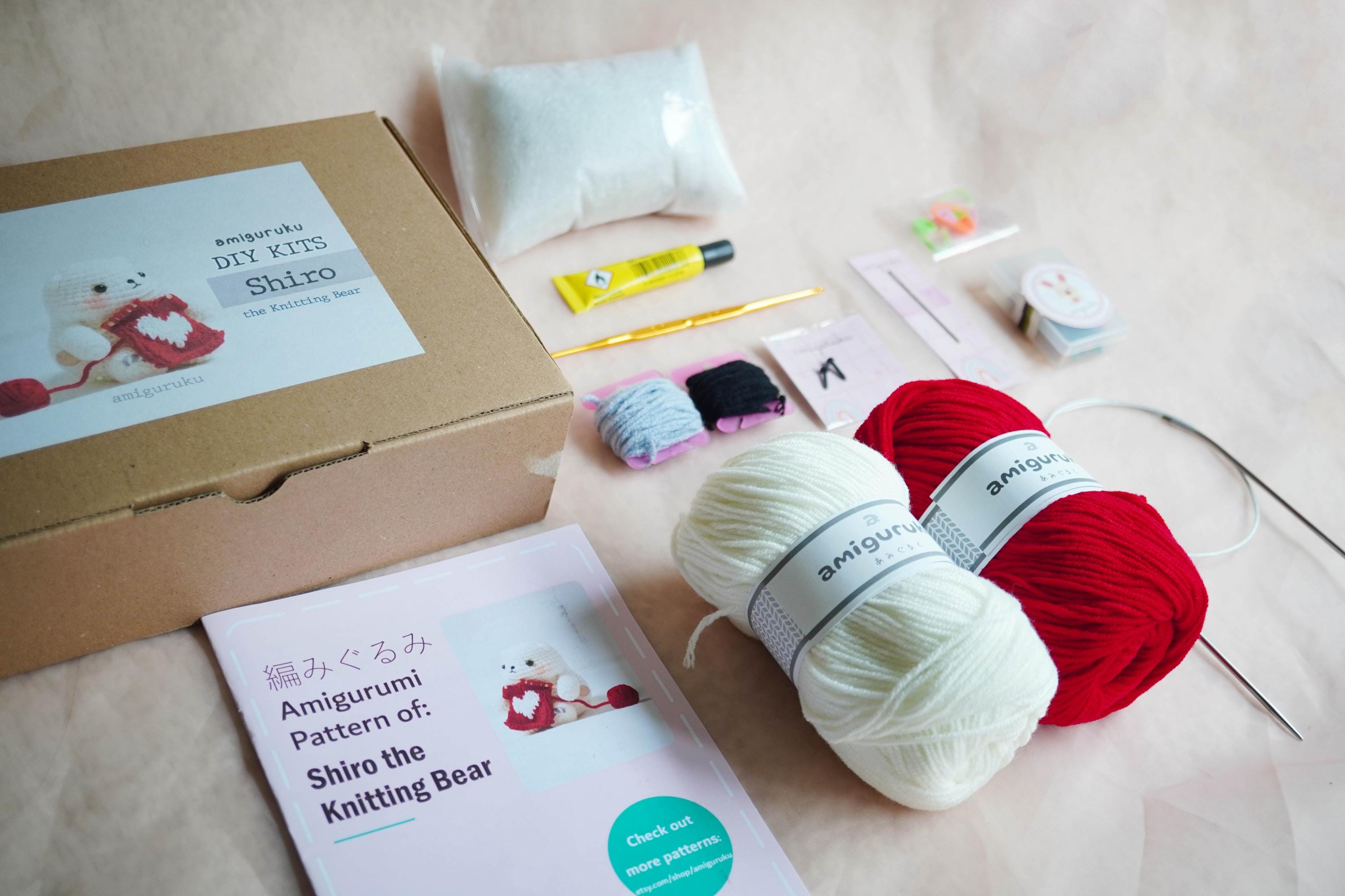 Shiro the Knitting Bear - DIY Crochet Kits