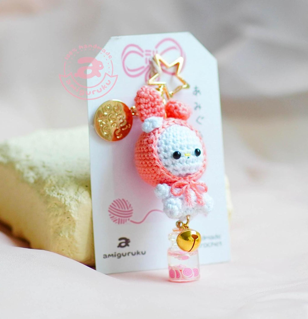 Pink Melody Bunny Amigurumi Keychain
