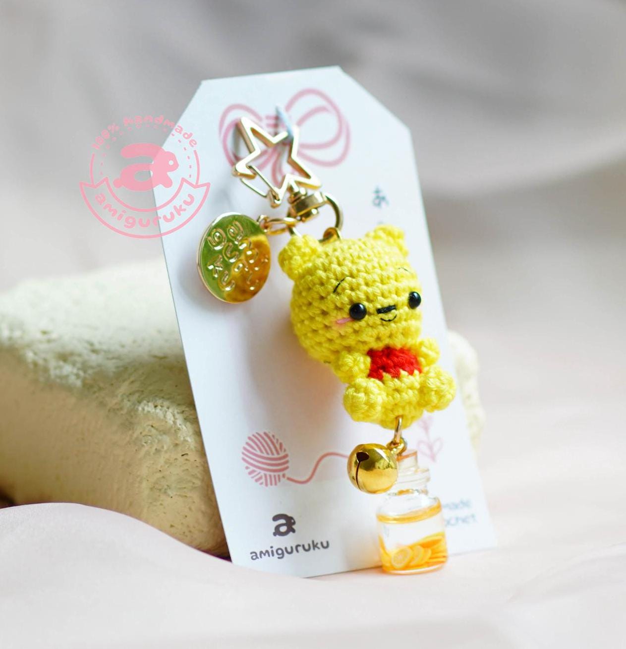 Winnie The Pooh Amigurumi Keychain