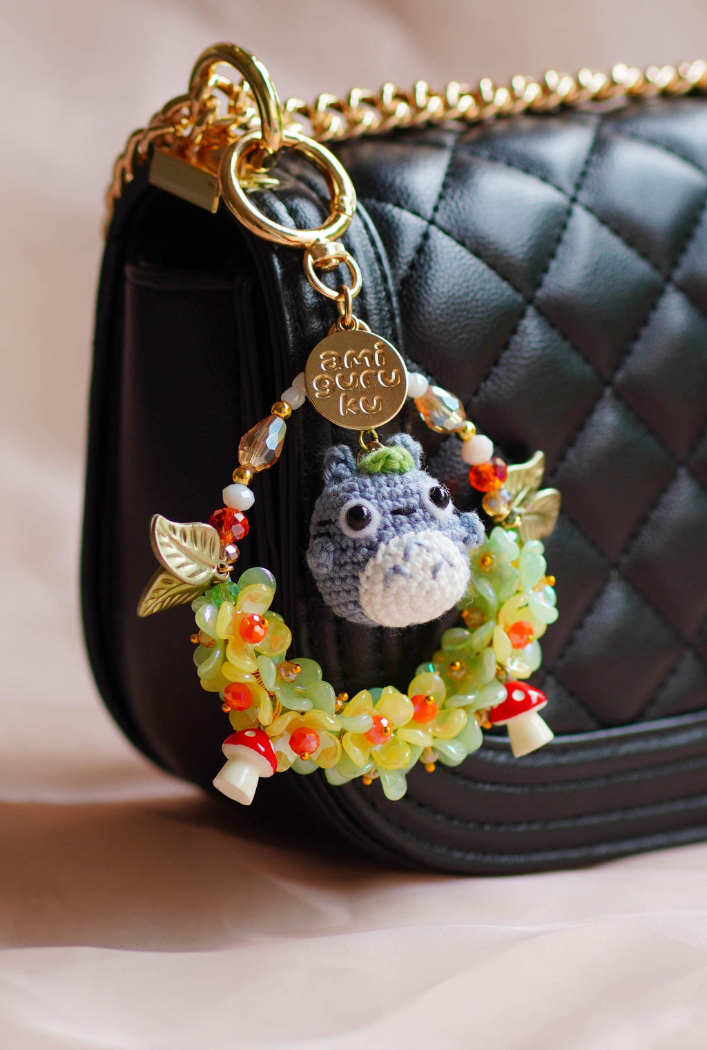 Grey Forest Spirit Amigurumi Bagcharm